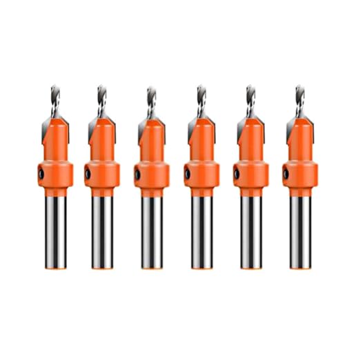 Holzbearbeitung Countersink Bohrer Bit Set hohe Härte Kohlenstoffstahllegungsspitze für Holzfruchtfräsen Elektrische Handbohrbank Bohrer 5 oder 6 Stücke Silber (6pcs) von Segrehy