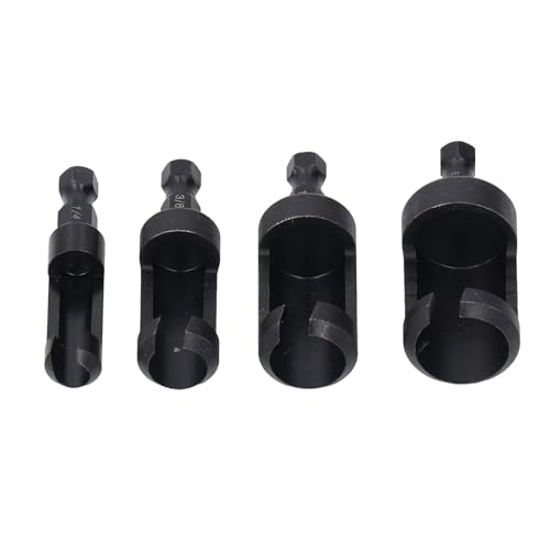 Holzstecker -Schneiderbohrer Bit 4 PCs Hex Shank Carbon Steel 1/4 3/8 1/2 5/8 Zoll für Holzbearbeitungsprojekte Professionelle Werkzeuge von Segrehy
