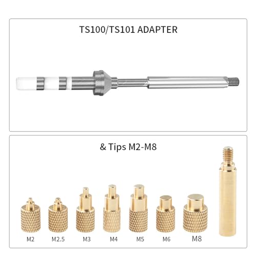 Hot Melt Mutter Köpfe Set Professionelle Messing Einfügung Werkzeug Kit mit Adapter für TS100 TS101 und 936 Lötkolben M2 M8 Modell Heizung Zubehör Hot Melt Mutter Köpfe Set Professionelle Messing Einfügung Werkzeug Kit mit Adapter für TS100 TS101 und 936 Lötkolben M2 M8 Modell Heizung Zubehör von Segrehy