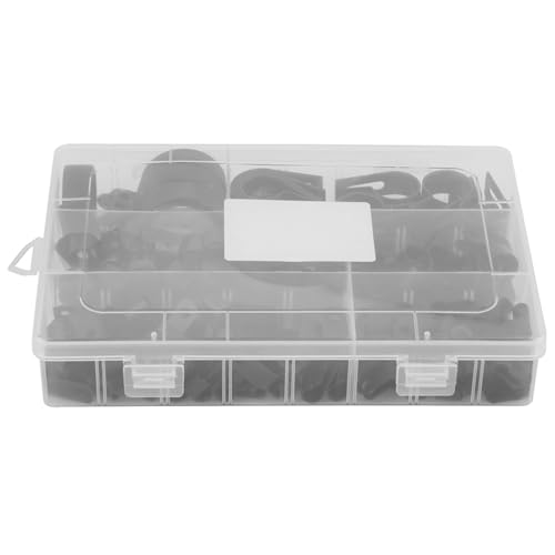 Nylon Plastik -P -Befestigungsmittel Clips Klemmen Sortiertes Kabelkabel -Leitungs -Kit 200pcs Hochwertige Säurekorrosionsbeständigkeit 6 Größen Schwarzweiß organisierte Lagerung (Schwarz) von Segrehy