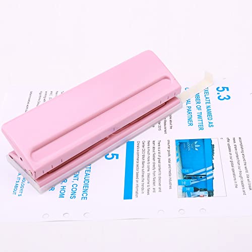 Papier Puncher Einstellbare Tonhöhe 6 Löcher Lose Blattpapier Bindungsloch für A4 A5 A6 B7 Papier (Rosa) von Segrehy