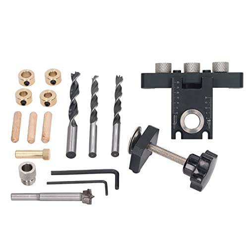 Pocket Hole Jig Kit Doweling Jig Kit Dübel Drill Guide Kit Hochstärke Aluminiumlegierung Holzbearbeitungsbohrer für Holzbearbeitungsprojekte mit 3 Bohrerbits und Zubehör von Segrehy