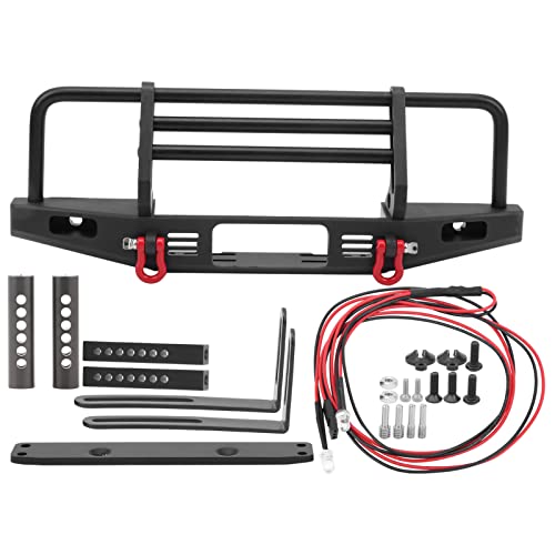 RC -Auto vordere Stoßstange schwere Metall mit LED -Leuchten für TRX4 SCX10 90046 1/10 RC -Autos Schwarz von Segrehy