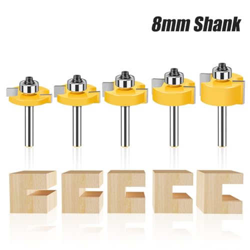 Router Bits T Slot Router Bit Carbide Holzwerk Tools 8mm Schaftfräsenschneider für Holzbearbeitung Tischlerprojekte 5pcs Set von Segrehy