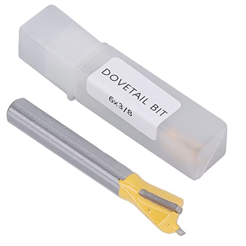 Schwalbenschwanzbit -Router Bit 6mm Schaft -Wolframlegierung Carbid Ptfe -Beschichtung Holzbearbeitungskamm Trimmbrüfchen Mahlen Cutter Gelb für Holzbearbeitungsprojekte (6 * 5/8) (6 * 1/2) (6 * 3/8) von Segrehy