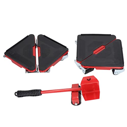Segrehy Möbel Lifter Mover Universal Wheel Dolly Heavy Duty 300 kg Ladungskapazitätsofa Tischschrank bewegende Werkzeugset von 5 ppcs blau gelbrot (Rot) von Segrehy