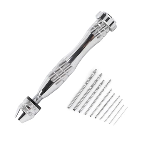 Silberweit Griff Chuck Hand Twist Bohrer mit 10 HHS -Bohrbits Holzwerkzeug Silberweit Griff Chuck Hand Twist Bohrer mit 10 HHS -Bohrbits Holzwerkzeug von Segrehy