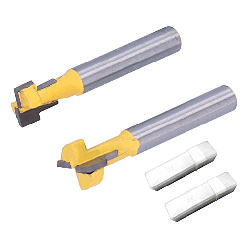 T geformte Holzbearbeitungsschneider Hochgeschwindigkeits -Stahlfräsenschneider für Holzbearbeitungsprojekte 9,52 mm und 12,7 mm Größe 2pcs Set von Segrehy