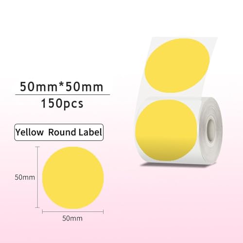 Thermo-Etikettenpapier, rund, Etikett, Barcode, Preis, Größe, Name, leere Etiketten, wasserfest, reißfest, kompatibel mit M221 M110 M120 M200 M220 und DETONGER P1 P2 DP23 DP27 (Gelb) von Segrehy