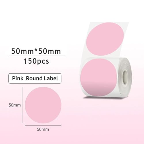 Thermo-Etikettenpapier, rund, Etikett, Barcode, Preis, Größe, Name, leere Etiketten, wasserfest, reißfest, kompatibel mit M221 M110 M120 M200 M220 und DETONGER P1 P2 DP23 DP27 (Rosa) von Segrehy