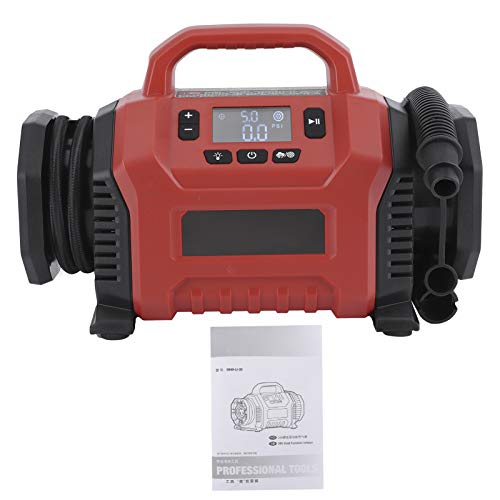 Tragbare Reifeninflatorpumpe Luftkompressor LED Light Automatische Stoppfunktion Kompakt Leichtes Design Universal für Autos SUVs RVS Motorräder Fahrräder Sportgeräte schwarz rote von Segrehy