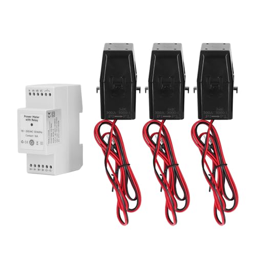 WiFi Smart Energy Meter, 3-Phasen-4-Draht, hochpräzise Echtzeit-Leistungsüberwachung mit eingebautem Relais und 3 300-A-CT-Klemmen für Solar-Photovoltaiksysteme und von Segrehy