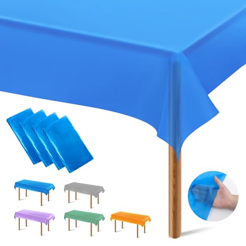 Segus Einweg Tischdecke, 4 Stück 137 * 274 Biertisch Tischdecke, Plastiktischdecke Outdoor, Table Cover Waterproof, Tischdecke für Hochzeit, Party, Kindergeburtstag, Familie (Dunkelblau) von Segus