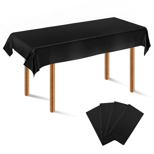 Segus Schwarze Tischdecke, 4 Stück 137 * 274 Tischdecke Einweg aus Plastik, Tischdecke Modern für Garten, Kindergeburtstag, Weihnachten, Outdoor Wetterfest Segus Schwarze Tischdecke, 4 Stück 137 * 274 Tischdecke Einweg aus Plastik, Tischdecke Modern für Garten, Kindergeburtstag, Weihnachten, Outdoor Wetterfest von Segus
