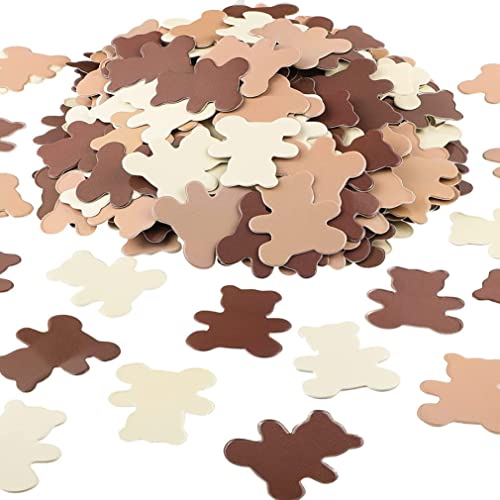 Sehoangd 500 Stücke Bären Konfetti Babyparty -Creme Braune Konfetti Streut Bärtisch für Jungen Mädchen Tischdekorationen (1, 2 Zoll) Fan von Sehoangd