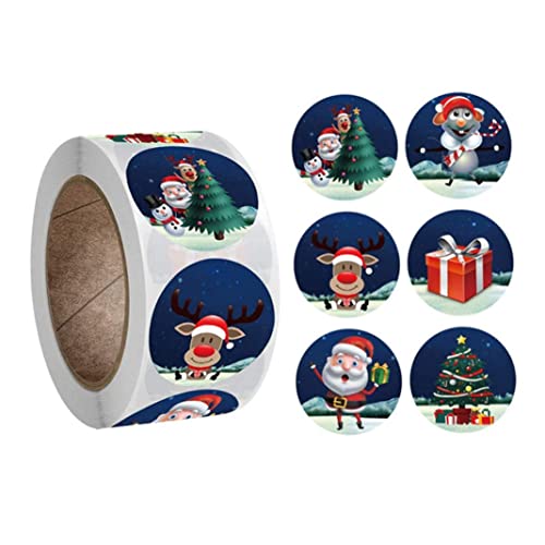 Weihnachtsaufkleber Etiketten Tags Rollen 2,5 cm Santa Snowman Rentier für Geschenktüten Fenster Wanddekoration 500pcs Style3 Aufkleber von Sehoangd