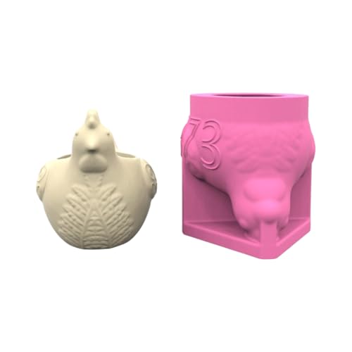 Kreative Silikonform für Blumentöpfe, Hennenform, Zementtöpfe, Formen für Epoxidharz, Zement, Ton und Gips von Sehuby