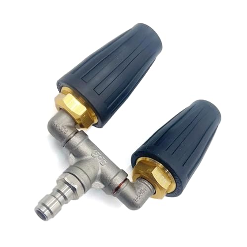 Sehuby 4000 PSI Druck-rotierende Sprühdüse, Sprühdüse, Düsenspitze, 6,35 mm Schnellverbinder für Einfahrten, Waschböden, Zubehör von Sehuby