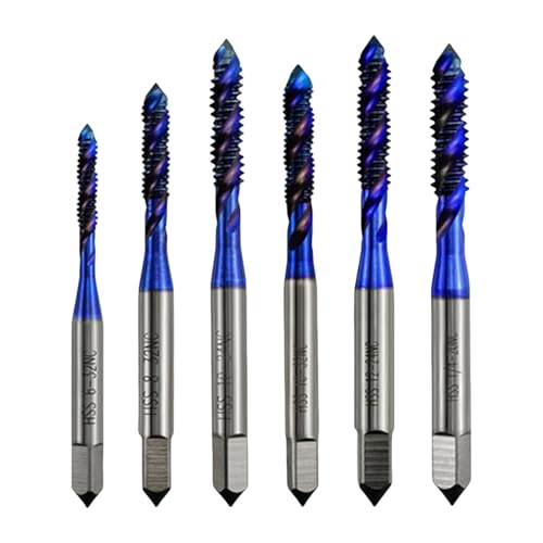 Sehuby Gewindebohrer-Set für Metall, Durchmesser 5,7/6,3/7,2 cm, Gewinde-Reparatur-Kits, Hochgeschwindigkeitsstahl, perforierte Spiralen, metrischer Gewindebohrer, 6-teilig Sehuby Gewindebohrer-Set für Metall, Durchmesser 5,7/6,3/7,2 cm, Gewinde-Reparatur-Kits, Hochgeschwindigkeitsstahl, perforierte Spiralen, metrischer Gewindebohrer, 6-teilig von Sehuby