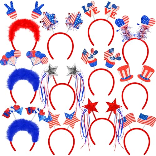 Patriotisches Haarband, 4. Juli, Kopfschmuck, rot, weiß, blau, Sternhut, Flagge, Luftballons, Haarschmuck, Kopfbedeckung für Unabhängigkeitstag, Gedenktag, Party-Zubehör, Gastgeschenke, 12 Stück Patriotisches Haarband, 4. Juli, Kopfschmuck, rot, weiß, blau, Sternhut, Flagge, Luftballons, Haarschmuck, Kopfbedeckung für Unabhängigkeitstag, Gedenktag, Party-Zubehör, Gastgeschenke, 12 Stück von Seifar