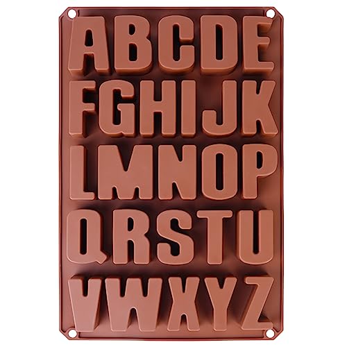 Seifenprofis 26 Buchstaben (5 cm) A-Z Alphabet -Extra Stabil- Silikonform Seifenform Backform Schokoladenform 32,5 * 21.5 * 2.5CM von Seifenprofis