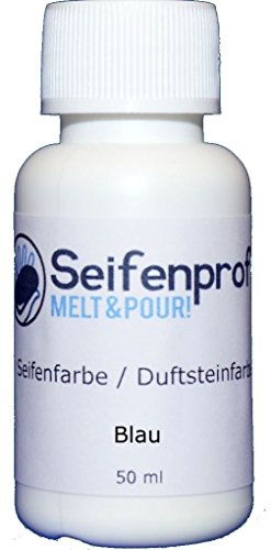 Seifenprofis 50 ml Seifenfarbe (Blau) Badebomben 100% vegan biologisch Farbe zur Seifenherstellung Normal- oder Pigmentbasis von Seifenprofis