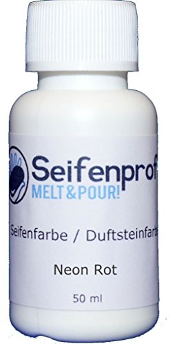 Seifenprofis 50 ml Seifenfarbe (Pigment Rot) Badebomben 100% vegan biologisch Farbe zur Seifenherstellung Normal- oder Pigmentbasis von Seifenprofis