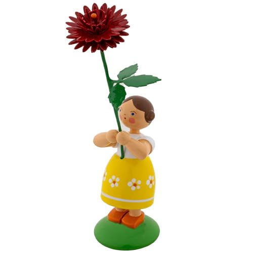 Jan Legler | Sommerblumenmädchen Blumenkinder | Handwerkskunst aus dem Erzgebirge | Holzfigur Frühlingsdeko | 12 cm | mit roter Dahlie Jan Legler | Sommerblumenmädchen Blumenkinder | Handwerkskunst aus dem Erzgebirge | Holzfigur Frühlingsdeko | 12 cm | mit roter Dahlie von Seiffener Volkskunst
