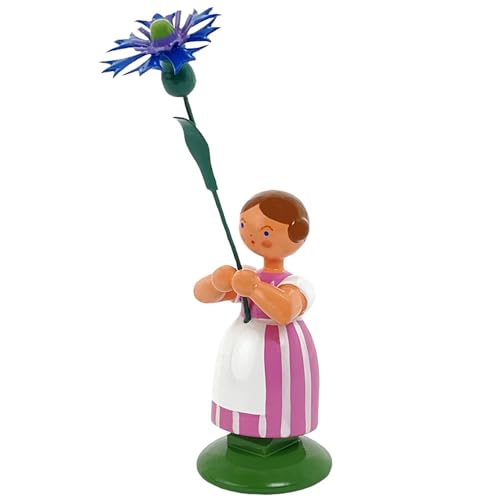 Jan Legler | Wiesenblumenmädchen Blumenkinder | Handwerkskunst aus dem Erzgebirge | Holzfigur Frühlingsdeko | 12 cm | mit Kornblume Jan Legler | Wiesenblumenmädchen Blumenkinder | Handwerkskunst aus dem Erzgebirge | Holzfigur Frühlingsdeko | 12 cm | mit Kornblume von Seiffener Volkskunst