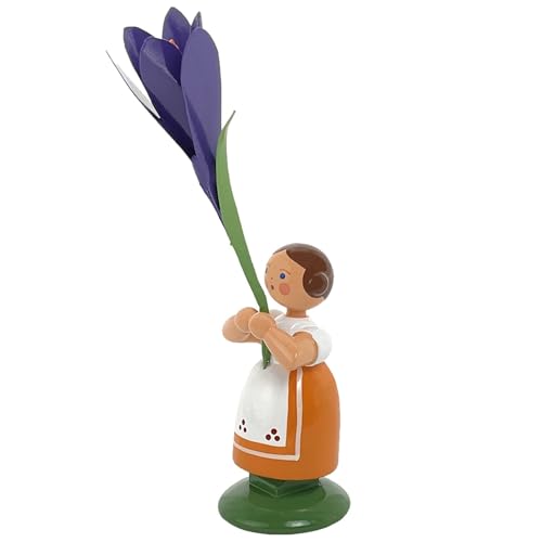 Jan Legler | Wiesenblumenmädchen Blumenkinder | Handwerkskunst aus dem Erzgebirge | Holzfigur Frühlingsdeko | 12 cm | mit Krokus Jan Legler | Wiesenblumenmädchen Blumenkinder | Handwerkskunst aus dem Erzgebirge | Holzfigur Frühlingsdeko | 12 cm | mit Krokus von Seiffener Volkskunst