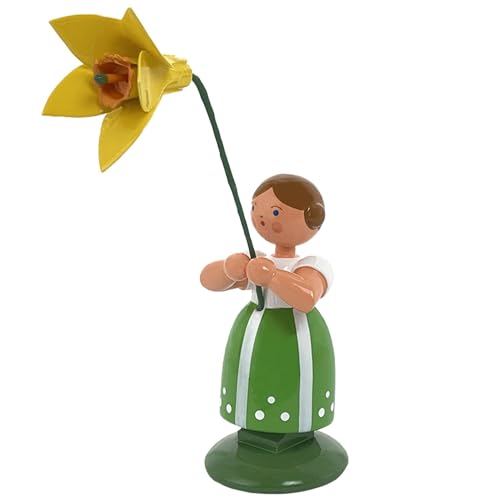 Jan Legler | Wiesenblumenmädchen Blumenkinder | Handwerkskunst aus dem Erzgebirge | Holzfigur Frühlingsdeko | 12 cm | mit Narzisse Jan Legler | Wiesenblumenmädchen Blumenkinder | Handwerkskunst aus dem Erzgebirge | Holzfigur Frühlingsdeko | 12 cm | mit Narzisse von Seiffener Volkskunst