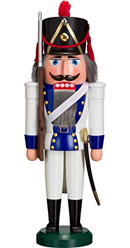 Seiffener Volkskunst Nussknacker Grenadier 39 cm Erzgebirgskunst Weihnachtsdeko Nussknacker Weihnachten Holzmann Holzfigur (blau) von Seiffener Volkskunst