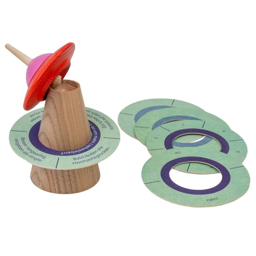 Seiffener Volkskunst | UFO-Kreisel Spiel | Kreatives Orakel- und Gesellschaftsspiel | Partyspiele für Familie & Freunde | Handarbeit aus Seiffen Erzgebirge | Originelles Geschenk für Spielabende von Seiffener Volkskunst