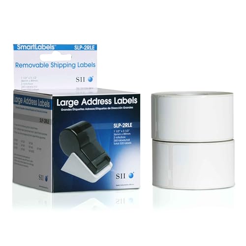 Seiko Instruments Thermoetikett SLP-2RLE, 1/2 zoll Kern, 260 Etiketten pro Rolle, 2 Rollen, 36 x 89 mm, weiß von Seiko Instruments