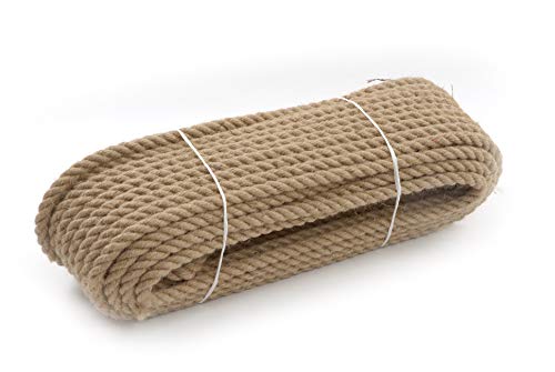 Juteseil tauwerk Jute Jutegedrehtes Seil Natürliche Segel Hersteller Dekorativ Langlebig 3-schäftig geschlagen braun, 12mm, 50M von Seil-tech