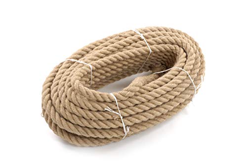 Juteseil tauwerk Jute Jutegedrehtes Seil Natürliche Segel Hersteller Dekorativ Langlebig 3-schäftig geschlagen braun, 18mm, 20M von Seil-tech