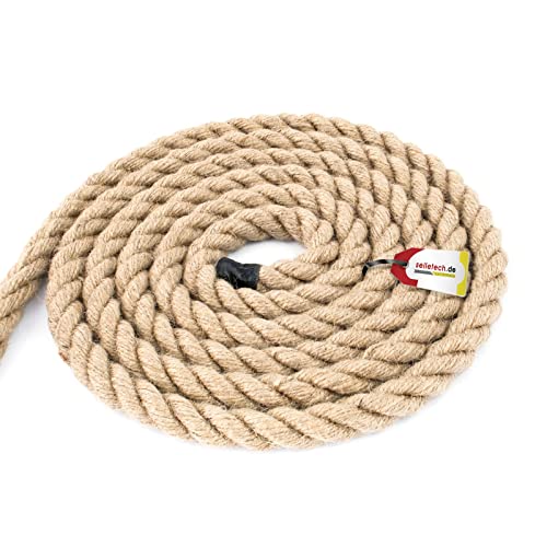 Seiletech.de JUTESEIL | 20m | 8mm Stark | Naturfasern Absperrseil Jute Tauwerk gedreht Tau Seil Tauziehen DIY Dekoration Deko Seil von Seiletech.de