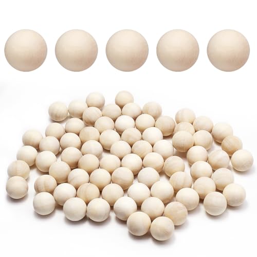 Seimneire 100 Stück 12 mm Naturholzkugeln, unlackierte Holzkugeln, kleine runde Kugeln, dekorative Kugeln, Bastelkugel für DIY Malerei von Seimneire