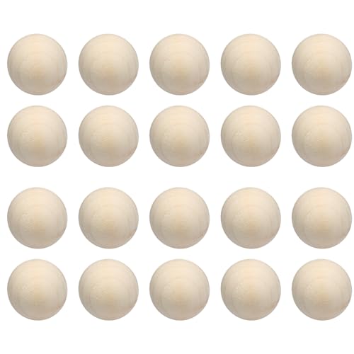 Seimneire 20 Stück 20 mm Naturholzkugeln, unlackierte Holzkugeln, kleine runde Kugeln, dekorative Kugeln, Bastelkugel für DIY Malerei von Seimneire