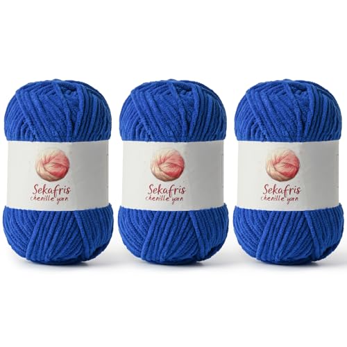 Chunky Chenille-Garn zum Häkeln, sperrige Samtgarne zum Häkeln, Babygarn zum Häkeln, weiche Decke, 400 m/297 g, flauschiges Amigurumi-Häkelgarn Chunky Chenille-Garn zum Häkeln, sperrige Samtgarne zum Häkeln, Babygarn zum Häkeln, weiche Decke, 400 m/297 g, flauschiges Amigurumi-Häkelgarn von Sekafris