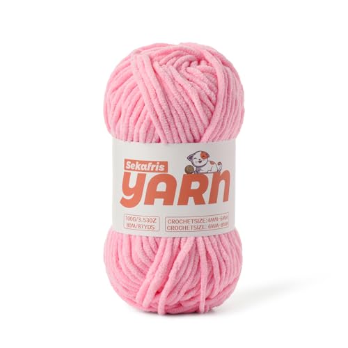 Dickes Chenille-Garn zum Häkeln, Babygarn zum Häkeln, weiche Decke/Amigurumi, 100 g, super sperrig, flauschig, samtig, Strickgarn, Häkelgarn Dickes Chenille-Garn zum Häkeln, Babygarn zum Häkeln, weiche Decke/Amigurumi, 100 g, super sperrig, flauschig, samtig, Strickgarn, Häkelgarn von Sekafris