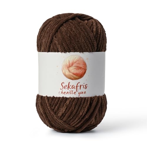 Dickes Chenille-Garn zum Häkeln, sperrige Samtgarne zum Häkeln, Babygarn zum Häkeln, weiche Decke, 130 m/100 g, flauschiges Amigurumi-Häkelgarn Dickes Chenille-Garn zum Häkeln, sperrige Samtgarne zum Häkeln, Babygarn zum Häkeln, weiche Decke, 130 m/100 g, flauschiges Amigurumi-Häkelgarn von Sekafris