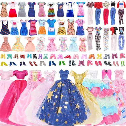16 Kleidung für Puppen 30 cm Puppenkleidung Puppenzubehör Kleid Kostüm mit Kleiderbügel Schmuck für 11,5 Zoll Puppen von Sekepingo