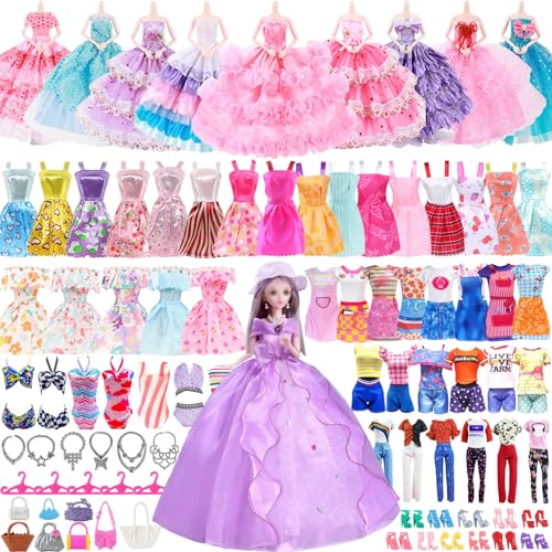 52 Kleidung für Puppen 30 cm Puppenkleidung Puppenzubehör Kleid Kostüm mit Kleiderbügel Schmuck für 11,5 Zoll Puppen von Sekepingo