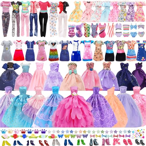 54 Kleidung für Puppen 30 cm Puppenkleidung Puppenzubehör Kleid Kostüm mit Kleiderbügel Schmuck für 11,5 Zoll Puppen von Sekepingo