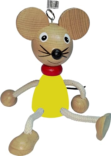 SeleXions Schwingfigur Maus gelb, ca. 16cm, Holz von SeleXions