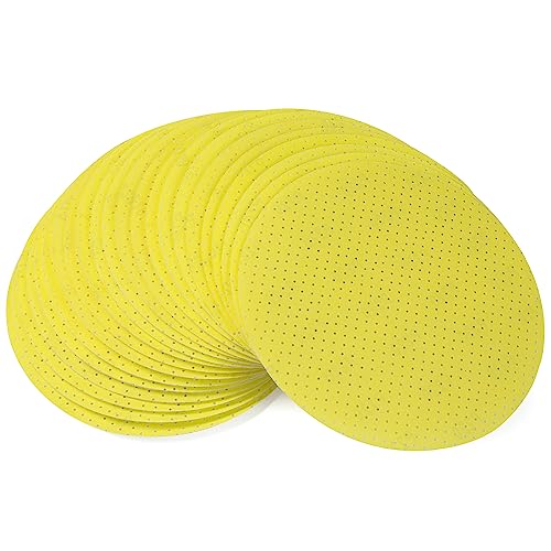 Selead Schleifpapier 225mm Klett Dauerhafte Schleifpads 25 Stück Korn 220 Schleifscheiben Perforiert Schleifblätter Round f. Trockenbauschleifer Schleifgiraffe Deckenschleifer von Selead