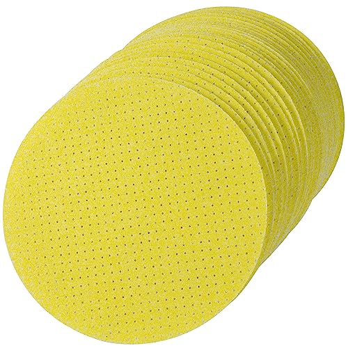 S SATC Schleifpapier 225mm Klett Dauerhafte Schleifpads 25 Stück Korn 40 Schleifscheiben Perforiert Schleifblätter Round f. Trockenbauschleifer Schleifgiraffe Deckenschleifer von Selead