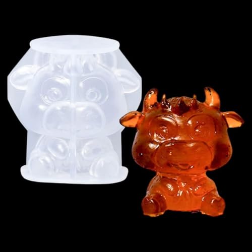 Selecto Bake 3D-Kuh-Epoxidharz-Form, Tiergussform, niedlicher Bauernhof, Rinder, Eiswürfel, Silikonformen für Desktop-Ornament, Heimdekoration, Taschenanhänger Selecto Bake 3D-Kuh-Epoxidharz-Form, Tiergussform, niedlicher Bauernhof, Rinder, Eiswürfel, Silikonformen für Desktop-Ornament, Heimdekoration, Taschenanhänger von Selecto Bake