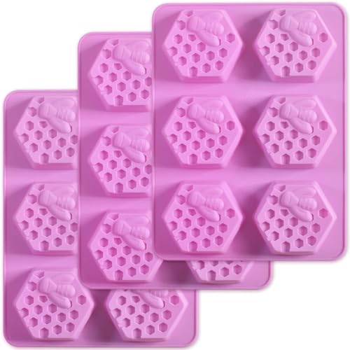 Selecto Bake Bienenwaben-Silikon-Seifenformen, 6 Mulden, Silikonformen für Seifenherstellung und Kuchenherstellung, 3 Stück Selecto Bake Bienenwaben-Silikon-Seifenformen, 6 Mulden, Silikonformen für Seifenherstellung und Kuchenherstellung, 3 Stück von Selecto Bake